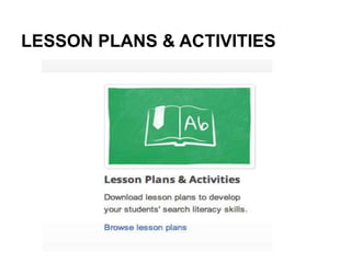LESSON PLANS & ACTIVITIES
 