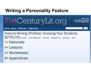 Writing a Personality Feature
 