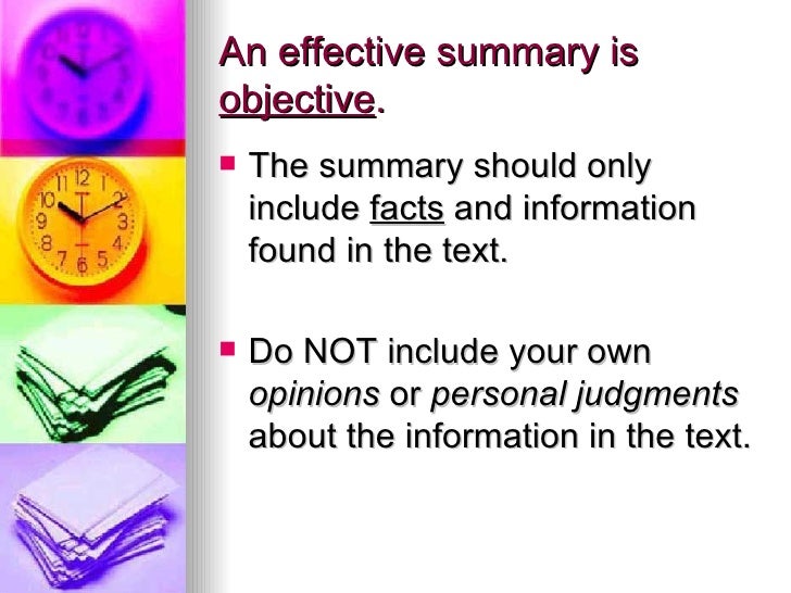 Writing An Effective Summary