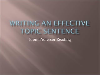 Writing An Effective Topic  