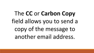 Cc Copy Example Writing an email | PPT