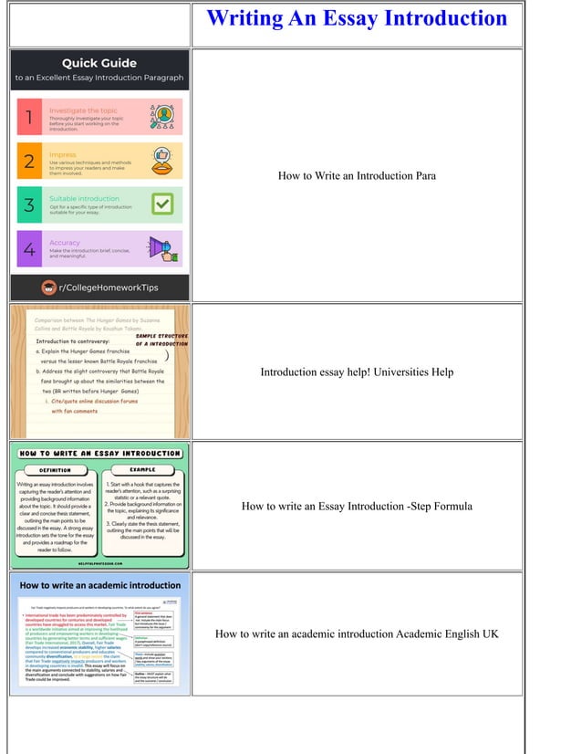 Writing An Essay Introduction | PDF