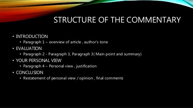 what is a commentary essay