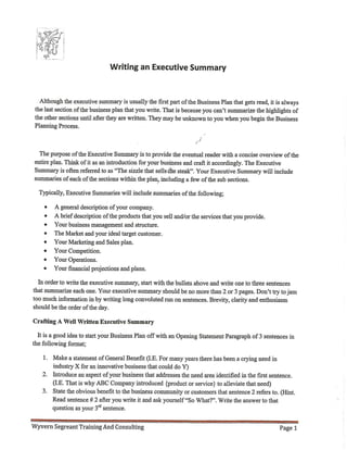 Writing an executive summary