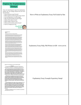 Writing An Exploratory Essay | PDF