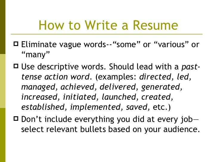 eye catching words for resume