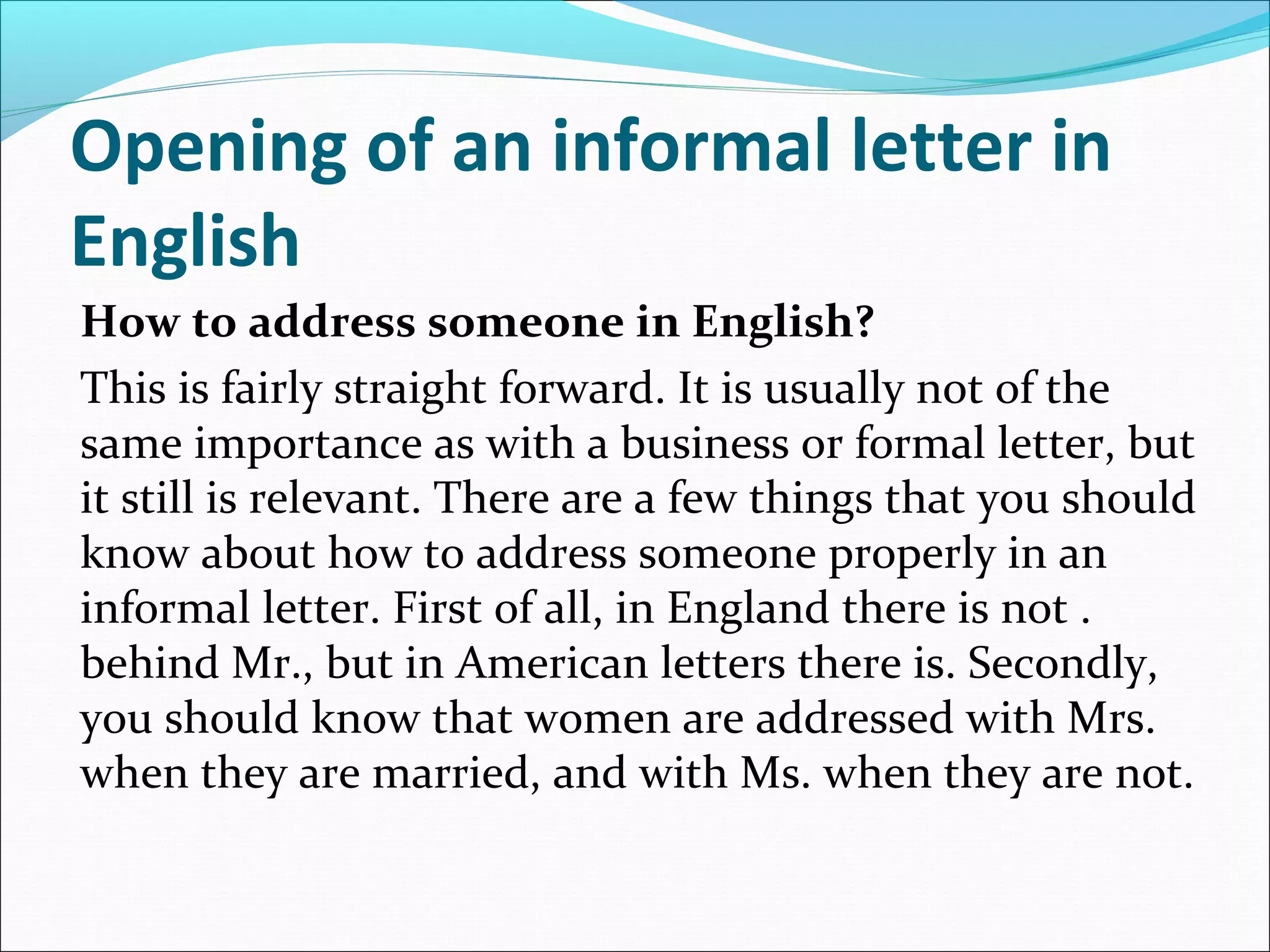 The ultimate informal letter writing guide | PPT