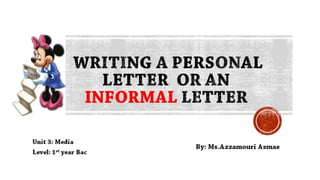 Writing an informal letter - penpal 