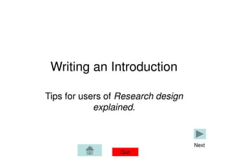 Writing An Introduction