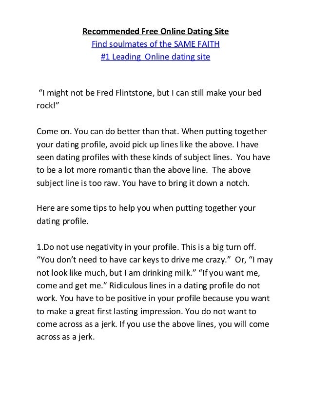 How do you write a good dating site profile