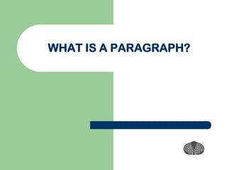 WHAT IS A PARAGRAPH?
 