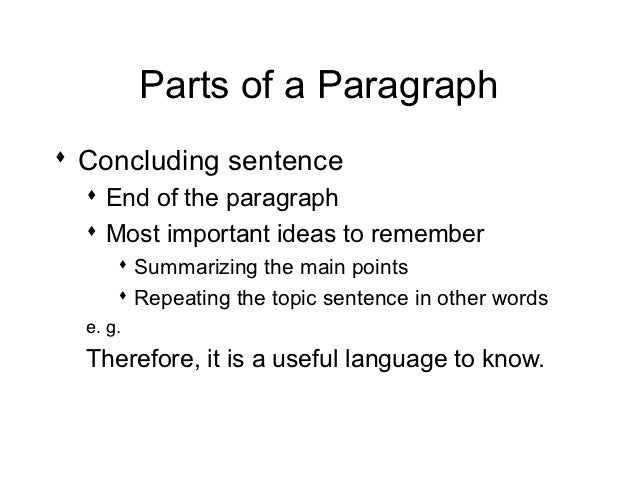 Writing a paragraph