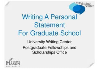 Writing A Personal Statement For Graduate School