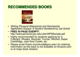 Writing A Personal Statement For Graduate School Kristin Von Kundra ...