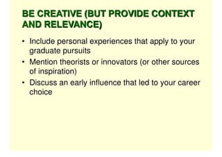 Writing A Personal Statement For Graduate School Kristin Von Kundra ...
