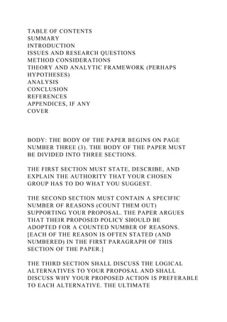 WRITING A POLICY PAPER ONE WAY TO UNDERSTAND THE DIMENSION.docx