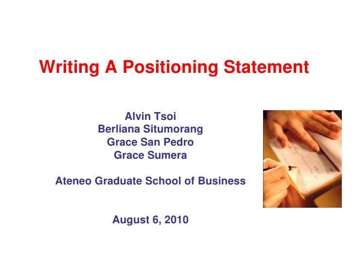 Write a positioning statement for your business