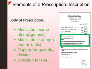 Writing a prescription (pharmacology practical class) | PPTX