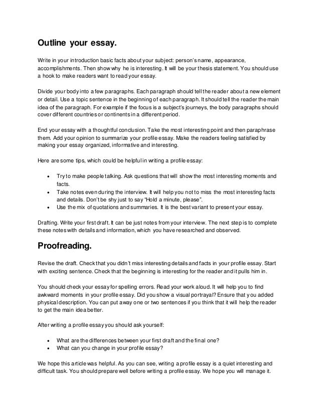 profile essay