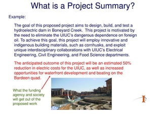 Writing A Project Summary