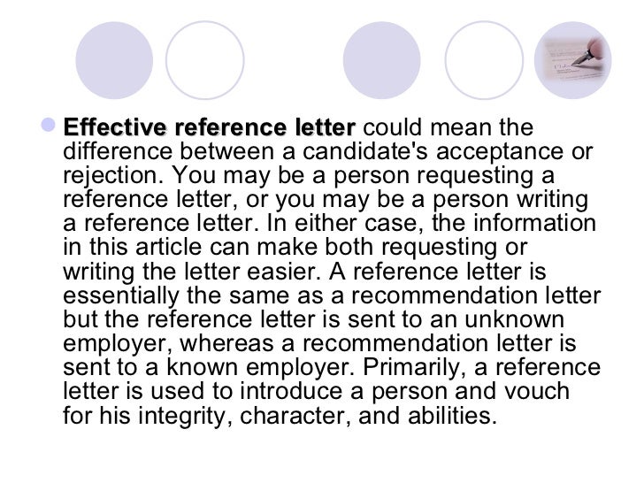 writing a reference letter difference between reference and recommendation letter