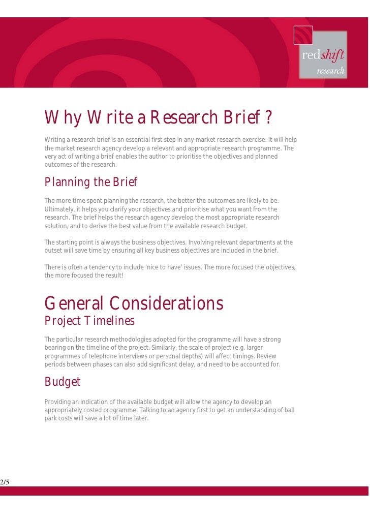 a market research brief