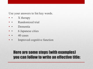 Writing a research paper | PPTX