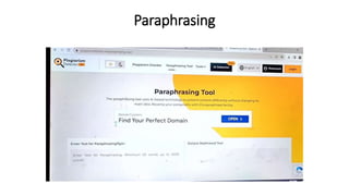 Paraphrasing
 