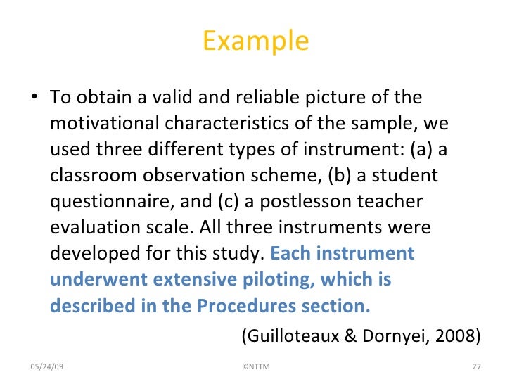 Sample of research paper procedures