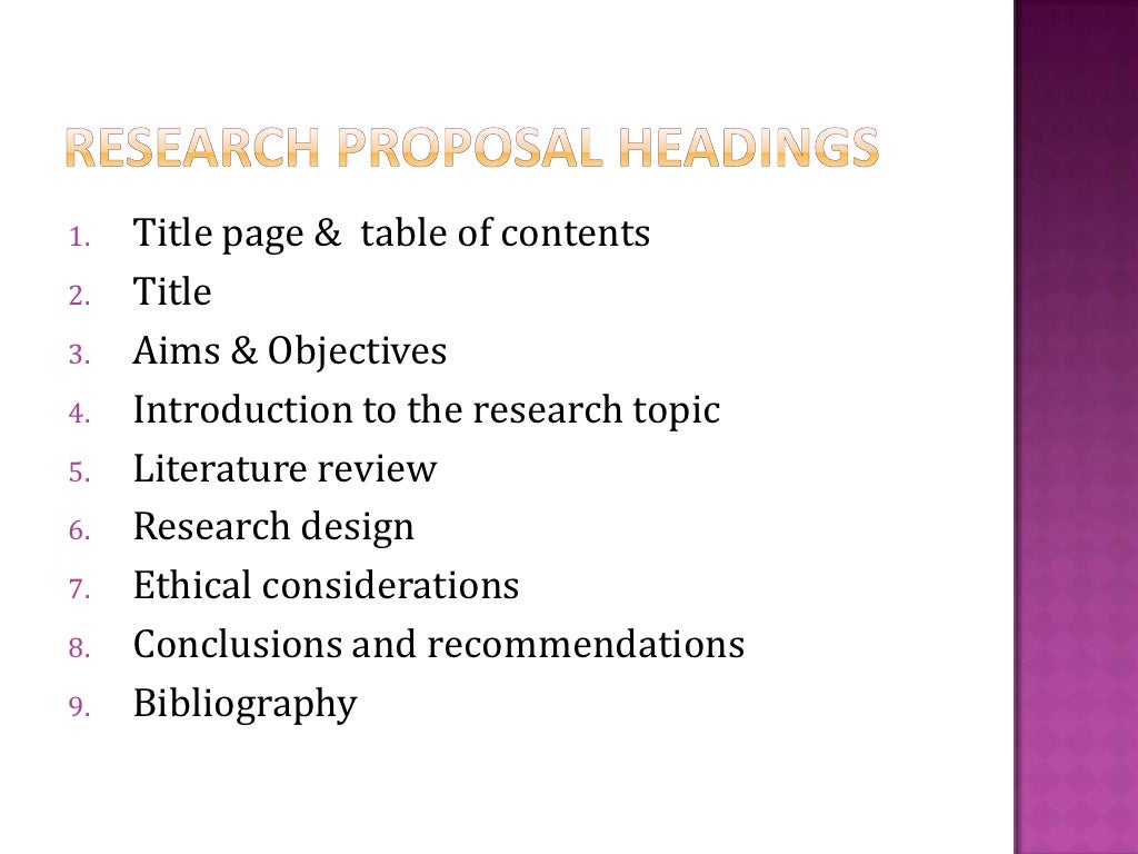 Writing A Research Proposal