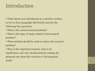 Writing a research proposal: Key chapters Explanation