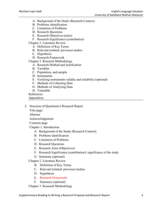 Writing a research proposal in english language education | PDF