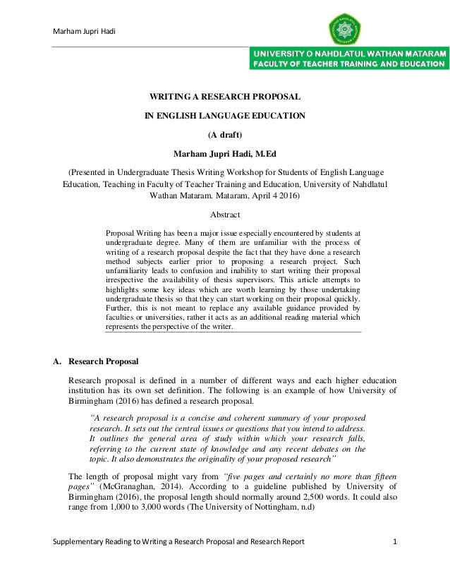 average length of research proposal