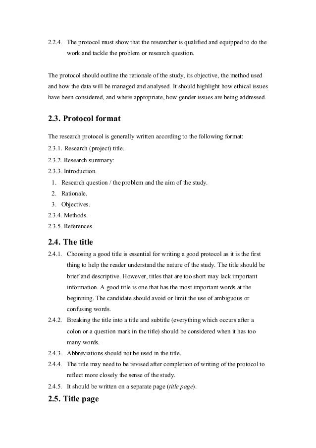 How do you write a protocol picture