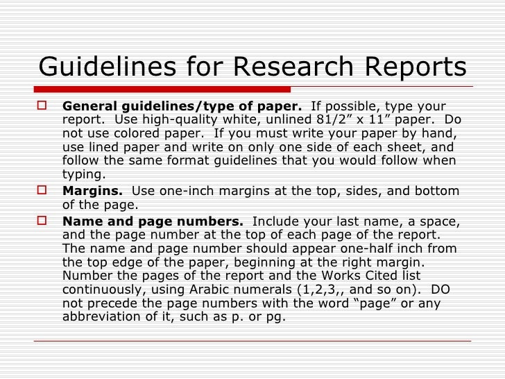 q 4 explain guidelines for writing a research report