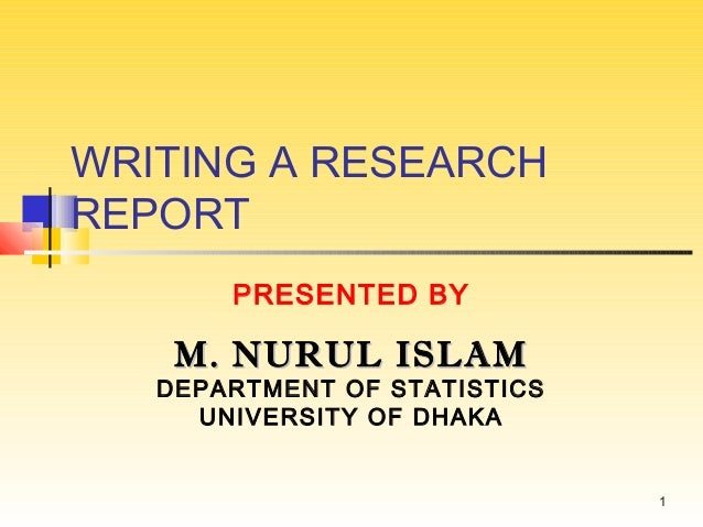 Writing A Research Report