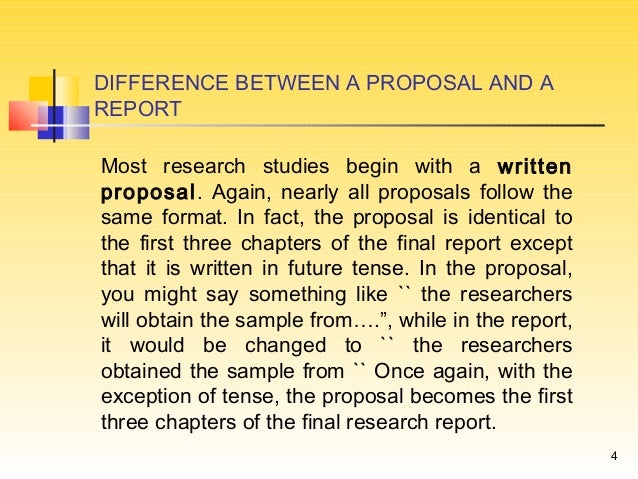 Research proposal vs full research report