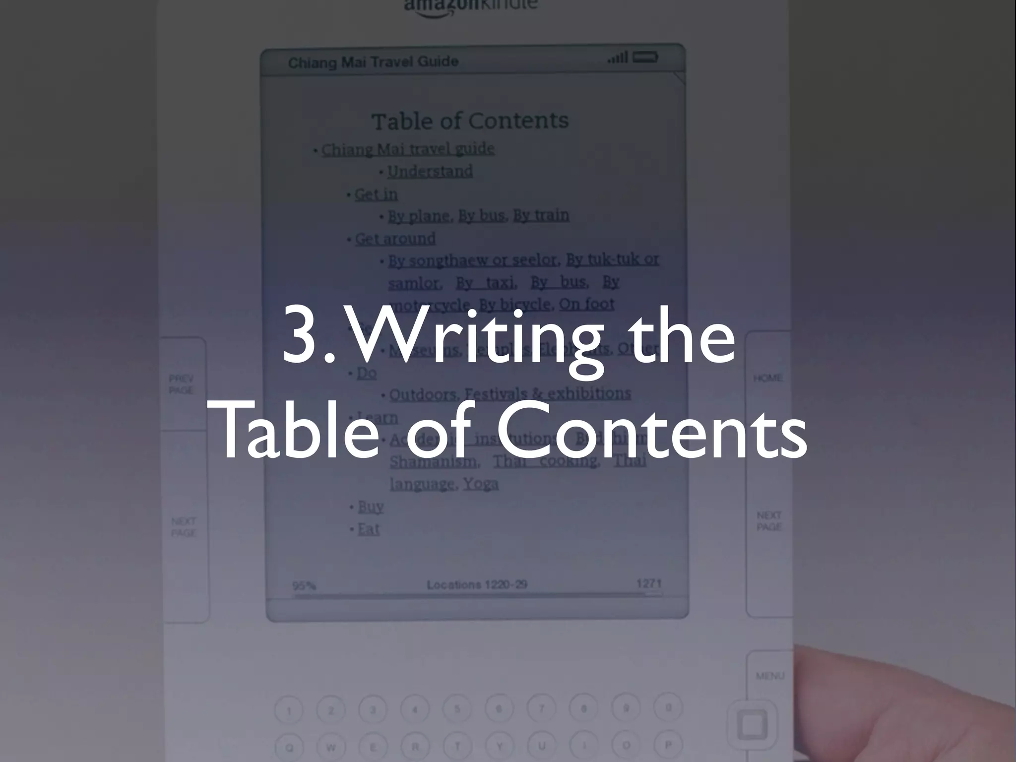 3. Writing the
Table of Contents
 