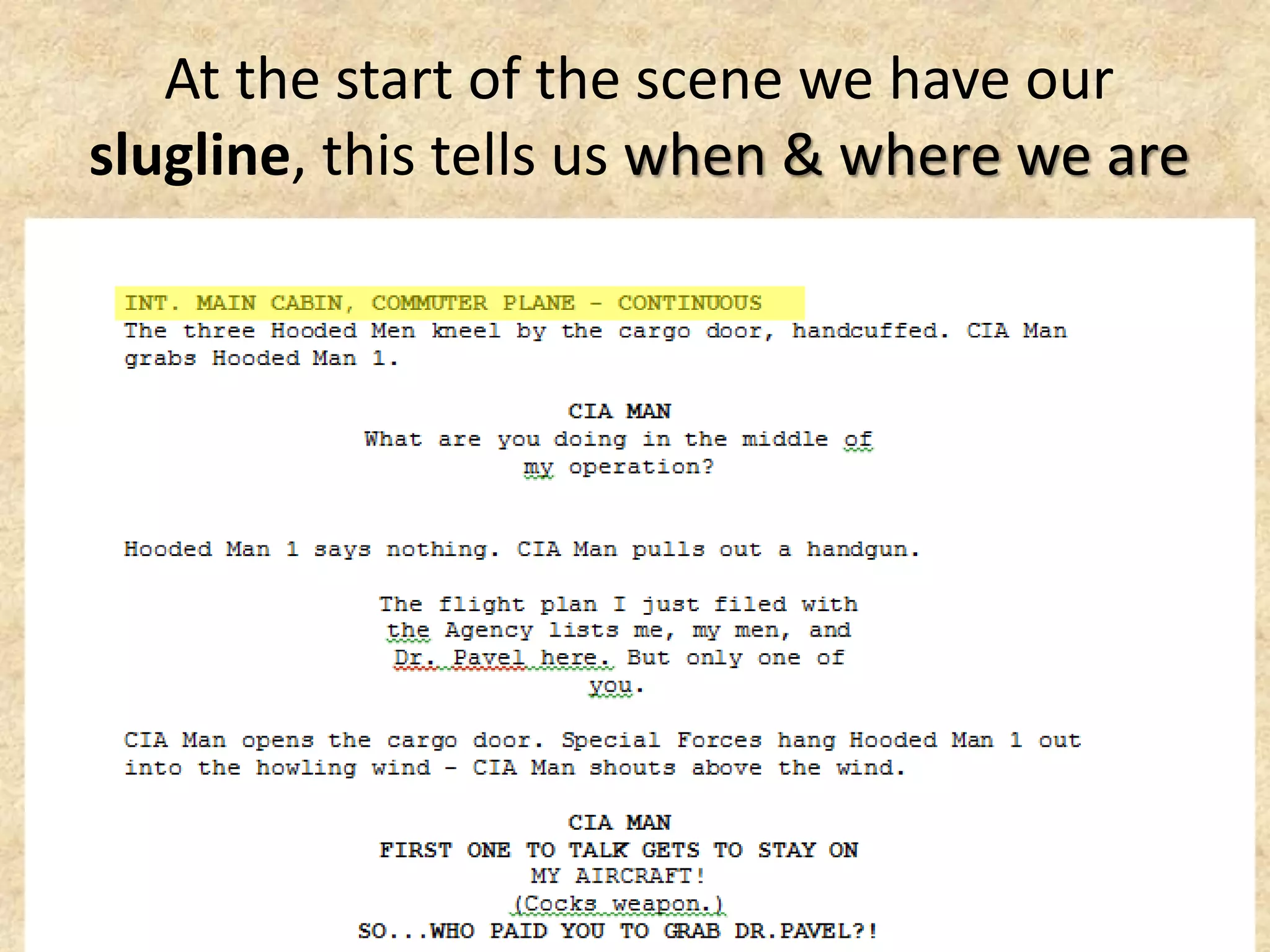 Writing a film script (introduction to the basics) | PPTX