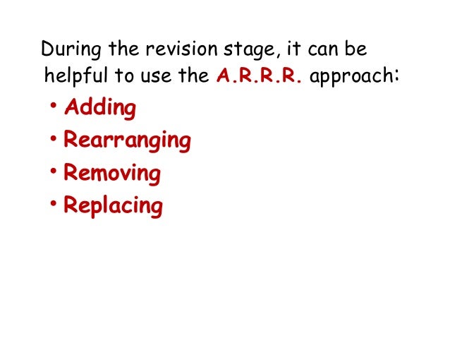 Revision stage of essay writing