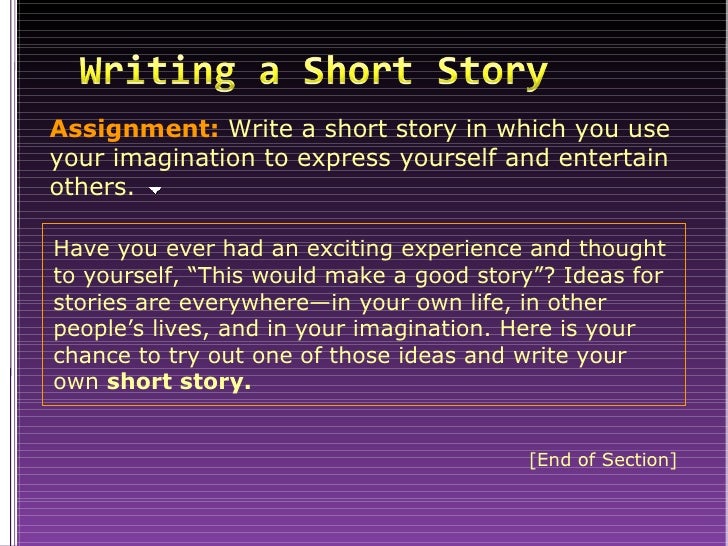 how to write a short story of yourself