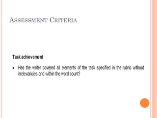 ASSESSMENT CRITERIA

 