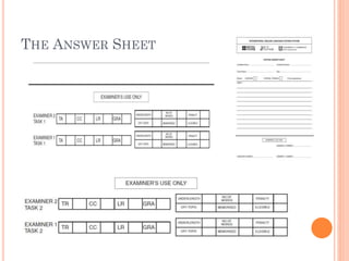 THE ANSWER SHEET

 