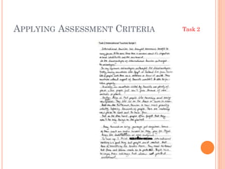 APPLYING ASSESSMENT CRITERIA

Task 2

 