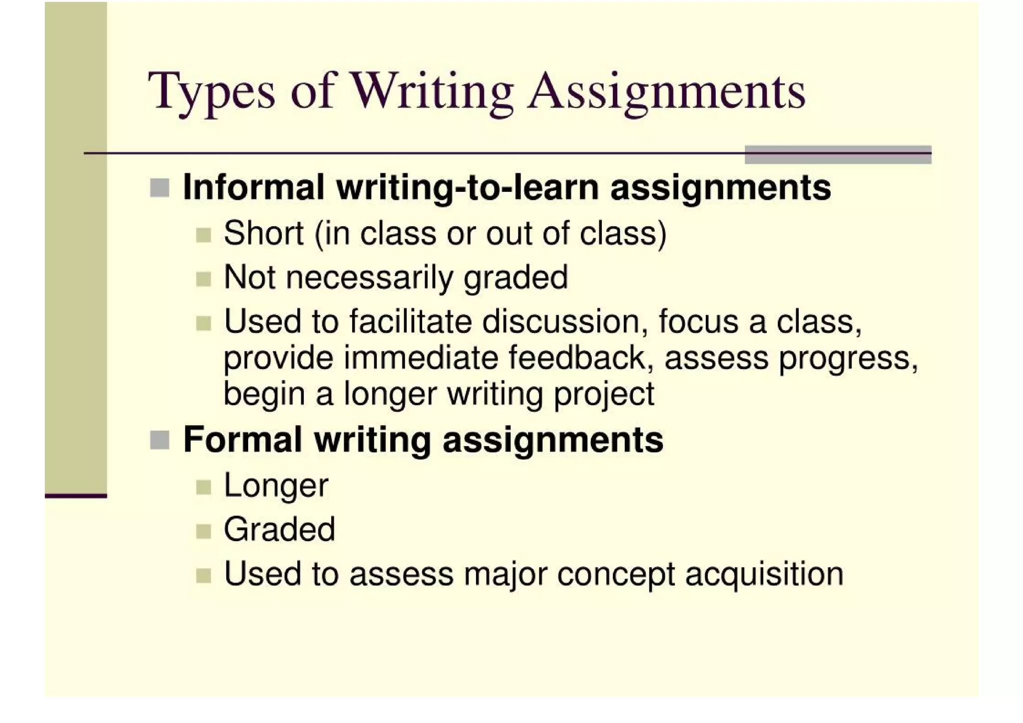 Writing Assignment And Rubric Design | PDF