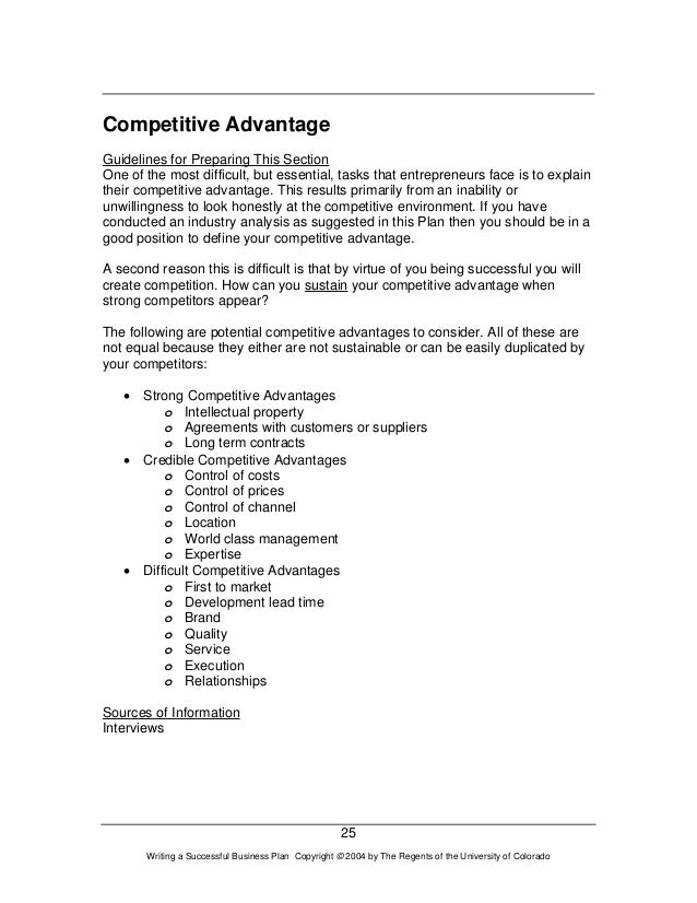 Ownership management section business plan