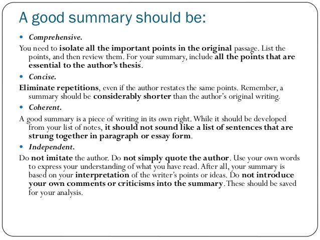 how to write a summary essay you have