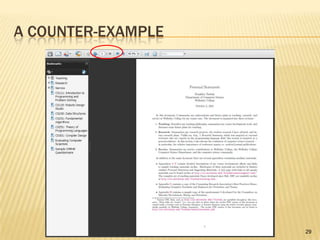 The Teaching StatementFostering Student AchievementHow your philosophy of, methods of, or assumptions about teaching is/are congruent with the typical needs of your students.How you foster student achievement by balancing high standards for performance with appropriate levels of support.Course ContentHow your course content has contributed to the attainment of knowledge and skills needed by your students.How you ensure that your course content, including instructional resources that you have developed, is congruent with current knowledge and professional practice.20