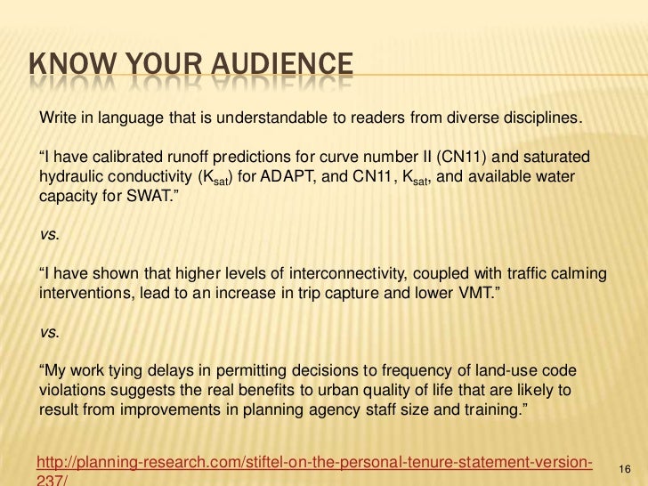 Writing a tenure statement 2011