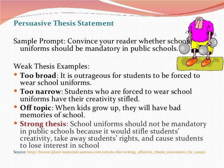 examples of thesis statements for high school students